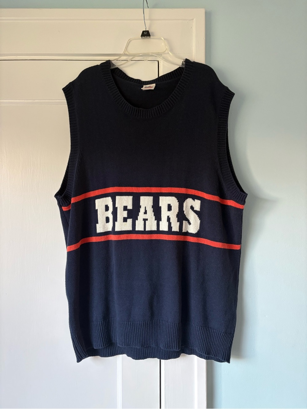 Junk Food Chicago Bears Retro Mike Ditka Sweater Vest Men's XXL Navy Knit NFL